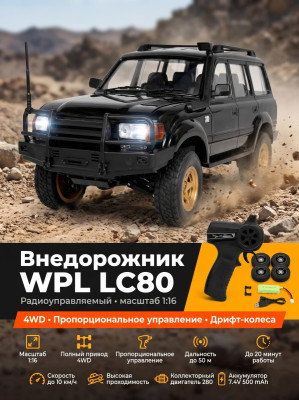 Радиоуправляемый внедорожник LC80 4WD  - WPLD-54-BLACK