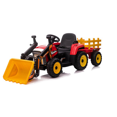 Детский электромобиль XMX трактор с ковшом и прицепом (красный, EVA, пульт, 12V) - XMX611U-RED