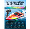 Радиоуправляемый катер NeptuBlade (25 км/ч, 32 см, 30 мин, 7 видов подсветки) - HJ826B-RED