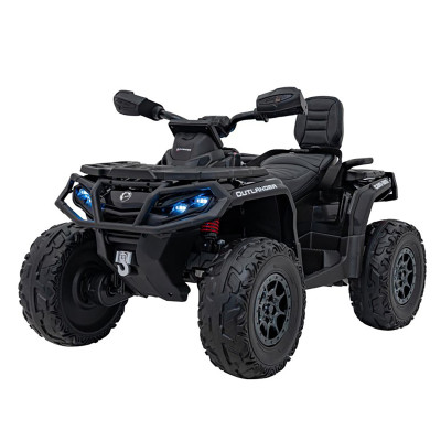 Детский квадроцикл двухместный BRP Can-Am Outlander (24V, полный привод, черный) - DK-CA005-BLACK
