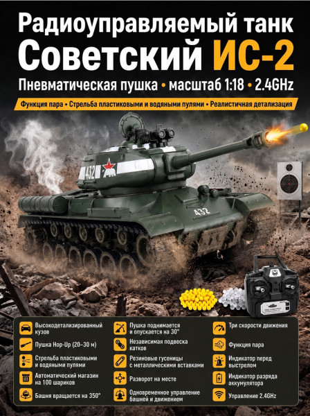 Радиоуправляемый танк R-WINGS Советский ИС-2 - RWG021-846