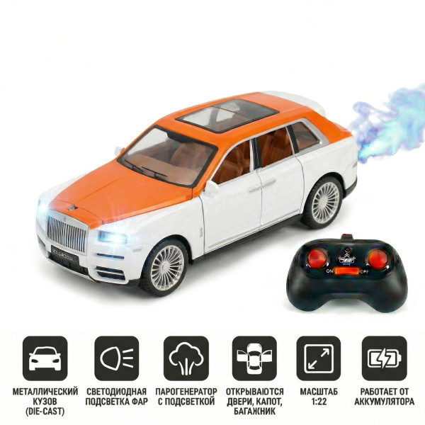 Радиоуправляемая металлическая машина Rolls-Royce Cullinan 1:22 - HCL-3806-WHITE Радиоуправляемая металлическая машина Rolls-Royce Cullinan 1:22 - HCL-3806-WHITE
