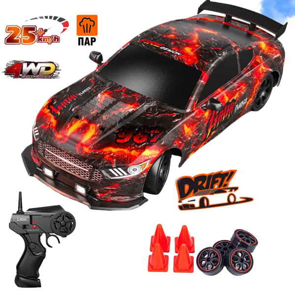 Радиоуправляемая машина для дрифта HB Ford Mustang (4WD, свет, пар, акб, 1:16) - SC16A11