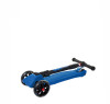 Самокат Maxiscoo Junior Delux Трехколесный Складной, светящиеся колеса, темно-синий - MSC-J091803D