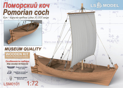 Сборная деревянная модель Поморский КОЧ 1:72 - LSM0101