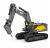 Металлический экскаватор с отбойным молотом HUI NA TOYS масштаб 1:50 - HN1723-YELLOW