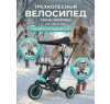 Детский беговел-велосипед 8в1 с крышей и ручкой, зеленый - TR008C-CYAN
