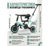 Детский беговел-велосипед 8в1 с крышей и ручкой, зеленый - TR008C-CYAN