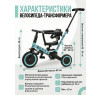 Детский беговел-велосипед 4в1 с родительской ручкой, зеленый с рисунком - TR007-CYAN-PAINT