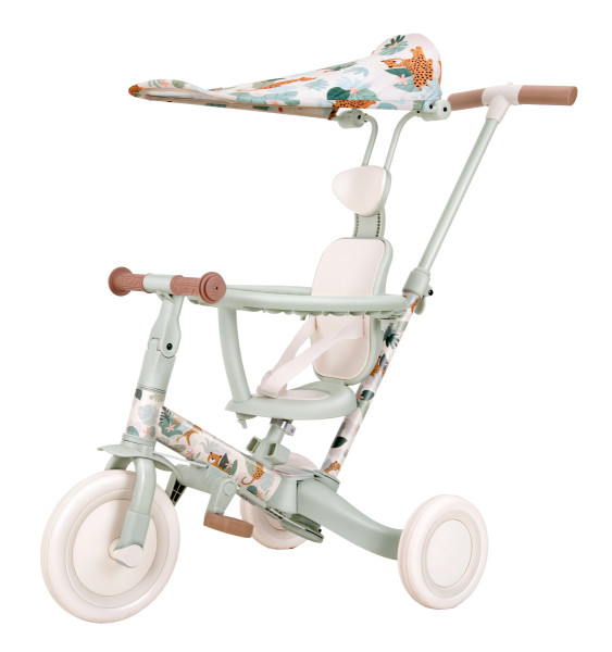 Детский беговел-велосипед 8в1 с крышей и ручкой, бежевый с рисунком - TR008C-BEIGE-PAINT Детский беговел-велосипед 8в1 с крышей и ручкой, бежевый с рисунком - TR008C-BEIGE-PAINT