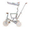 Детский беговел-велосипед 8в1 с крышей и ручкой, бежевый с рисунком - TR008C-BEIGE-PAINT