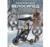 Детский беговел-велосипед 8в1 с крышей и ручкой, темно-серый - TR008C-DARK-GREY
